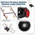 thumbnail image 4 of Walk-Behind Hand Push Floor Sweeper, 25.6 in Sweeping Width Manual Non-Electric, 5-Gallon Waste Container, Adjustable Folding Handle for Garage, Workshop, Driveway, Patio, 4 of 4