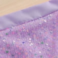 thumbnail image 5 of HOMBOM Big Girls Summer Outfits Solid Color Ruffle Flutter Sleeve Bow Shirt & Sequin Split Skort 2 Piece Sweet Casual Set Age 5-14 Years,Purple,11 Years, 5 of 8