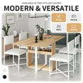 thumbnail image 2 of Seizeen Kitchen Table Chairs Set of 4, 5 Pieces Retro Dining Room Set W/Solid Wood Top, Rectangle Dining Table Set Breakfast Nook Set for Small Space Kitchen, Brown, 2 of 9