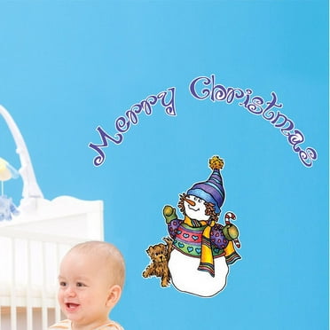 Wallhogs Schmeltzer Snowman and Puppy Cutout Wall Decal