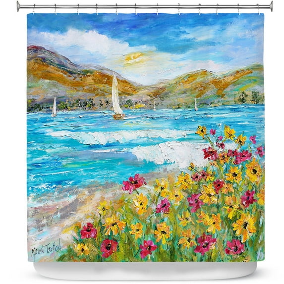 Shower Curtains 70" x 84" from DiaNoche Designs by Karen Tarlton - Wildflowers Sea
