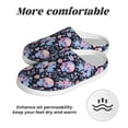 thumbnail image 6 of Daiia cool Skull flower Print Women’s Fuzzy Slippers Memory Foam Lightweight House Shoes Cozy Loafer Flannel House Shoes-39/40, 6 of 7