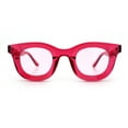 thumbnail image 4 of Cute Retro Super Thick Bevel Horn Rim Round Nerdy Hipster Sunglasses Red, 4 of 8