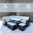 thumbnail image 3 of Ilios Innova Juego de Sala para jardín esquinera 6 Piezas Mesa de Centro de Cristal Templado Sofás de Mimbre sintético acojinados, 3 of 9