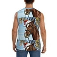 thumbnail image 4 of Balery Christmas Horse Men's Sleeveless Muscle Shirts Workout Tank Top, Moisture Wicking, Odor Protection-X-Large, 4 of 8