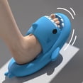 thumbnail image 4 of Zapatillas de tiburón de verano para hombre y mujer, zapatos de Casa informales con degradado, antideslizantes de Eva, Chanclas de playa, novedad, 4 of 4