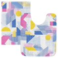 thumbnail image 7 of Yayeee Bath Rugs for Bathroom Floor Set of 2 Non Slip Fluffy Soft Absorbent Mat, Retro Simple Shapes, 7 of 7