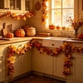 thumbnail image 6 of Artificial Fall Maple Leaf Garland, Multicolor Bendable Autumn Foliage Vine Swag,Halloween Thanksgiving Decorations,Indoor Outdoor Mantel Stair Door Table Porch Yard Harvest Party Wall Decor Supplies, 6 of 6