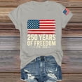 thumbnail image 4 of Only Moment Womens Festival Shirts Crew Neck Short Sleeve Vintage American Flag Short Sleeve Patriotic Independence Day Tops Light Ashy,2XL, 4 of 5