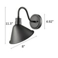 thumbnail image 5 of Claxy Black Cone Wall Sconce with Gooseneck Arm 2-Pack, 5 of 6