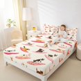thumbnail image 3 of Homewish Cartoon Dog Queen Sheets,Summer Beach Surf Queen Sheet Sets,Cream,4-Piece,1 Flat Sheet, 1 Fitted Sheet and 2 Pillowcases, 3 of 6
