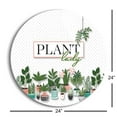 thumbnail image 3 of Plant Lady Green Potted Plants Dots 24 inch Glass Round Wall Hanging Sign, 3 of 4