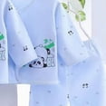 thumbnail image 6 of CAUYDY Newborn Girls Outfits Infant Boys Pajamas Preemie Layette 2 Long Sleeve Top & 2 Pants & Warm Hat & Bib & Bellyband 7PCS Cute Set Fall Winter Sizes 0-3 Months,Blue, 6 of 8