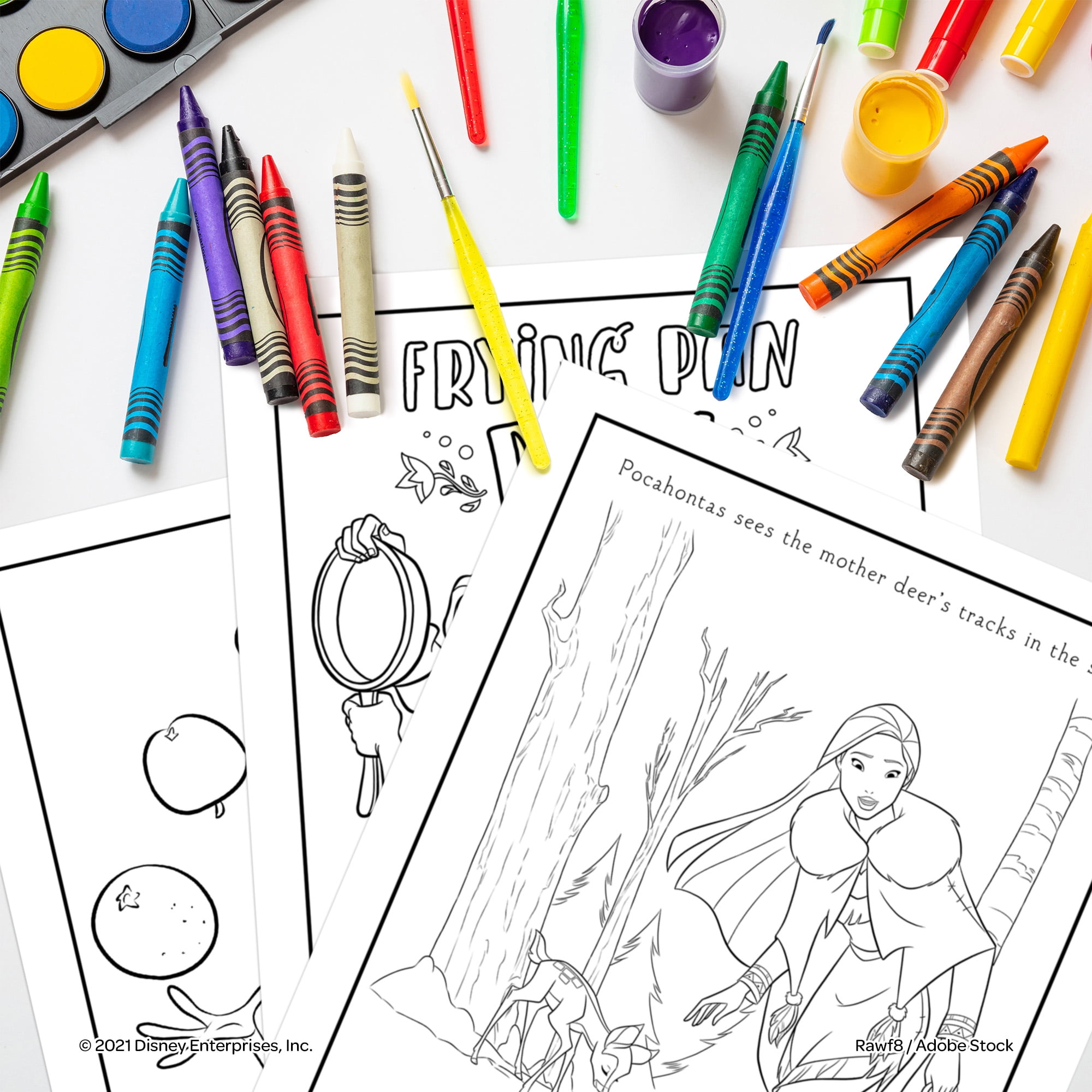 DISNEY PRINCESS Coloring Book – Fun Game Workbook –