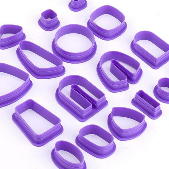 AMERTEER Polymer Clay Cutters Multi Shapes Clay Polymer Cutters with Earring Hooks and Jump Rings 118Pcs Clay Cutters Set Polymer Clay Plastic Jewelry DIY Jewelry
