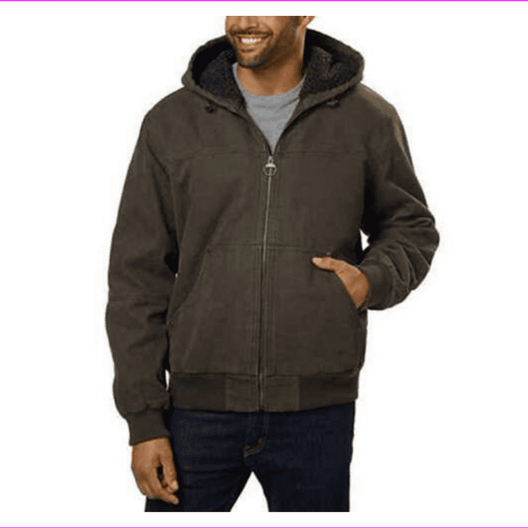 G.H. Bass and Co. Men s Canvas Hooded Bomber Jacket L Olive
