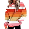 thumbnail image 2 of PuLe Hoodies Womens Neon Print Oversized Sweatshirt Drawstring Pullover Sweatshirt Trendy Sweater Tops Fall Fashion Clothes 2024, 2 of 5