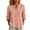 Pink, variant on Cotton Linen Button Down Shirt for Women Ghalytn V Neck Stand Collar Blouse - Long Sleeve Casual Top with Pockets