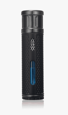 Colibri EVO Angled Single Jet Flame Butane Lighter, Windproof & Refillable, User-Friendly with Pachmayr Grip, Blue Fuel Window and Adjustable Flame - Sleek Design (Rose Gold)