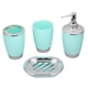 thumbnail image 1 of Toystoory Juego de accesorios de baño de 4 uds, soporte de plástico PP para cepillos de dientes, jabón, taza para traje de baño, soporte para Juegos de accesorios de baño azul claro, 1 of 6