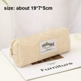 thumbnail image 2 of Learning Supplies Dirt-resistant Gift Large-capacity Corduroy Shark Pencil Box Pen Bag Stationery Organizer Pen Case DRAK GREY, 2 of 8
