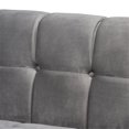 thumbnail image 6 of Bowery Hill 16.1" Modern Velvet Upholstered Sofa in Gray/Gold, 6 of 9