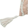 thumbnail image 4 of 17" X 17" Beige And White Interlocking Zippered Polyester Throw Pillow With Tassels, 4 of 6