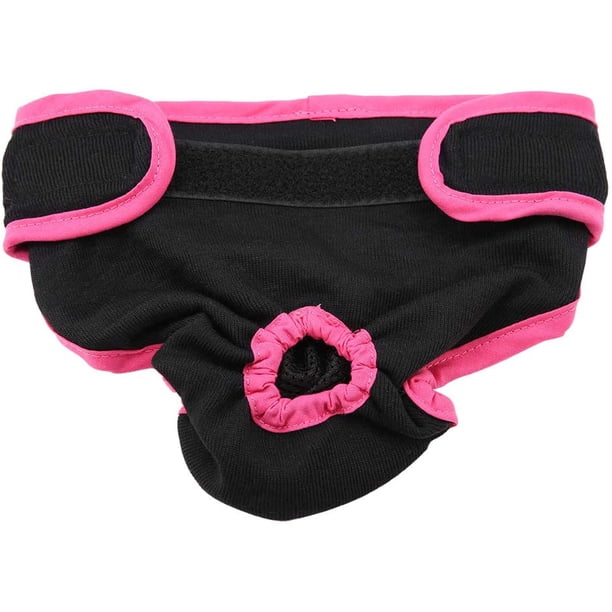 Ropa interior para perros, algodón suave y cómodo para mujeres, pantalones higiénicos para mascotas, pantalones fisiológicos para cachorros, pañales para perros (negro, talla S)