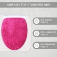 thumbnail image 3 of Home Weavers Luxury Collection 100% Cotton Tufted Bath Lid Cover, Extra Soft and Absorbent Bath Lid Cover, Non-Slip Plush Bath Mats, Machine Wash, bath Lid Cover for Toilet, 18"x18", Hot Pink, 3 of 9