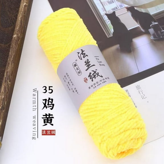 XmhyTop 75G Velvet Yarn Crocheting Fuzzy Yarn, Premier Plush Parfait Chunky Blanket, Velvet Fluffy Chenille Blanket Yarn,Crochet Knitting Soft Thick Plush Lustrous，Yellow