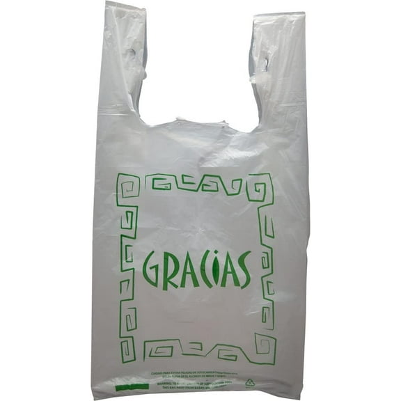 PUREVACY White Plastic Thank You Bags with Handles 11.5 x 6.5 x 21; Polyethylene Thank You Plastic Bags for Small Business Pack of 1000; Single Use Plastic Grocery Bags with Handles 0.65 Mil