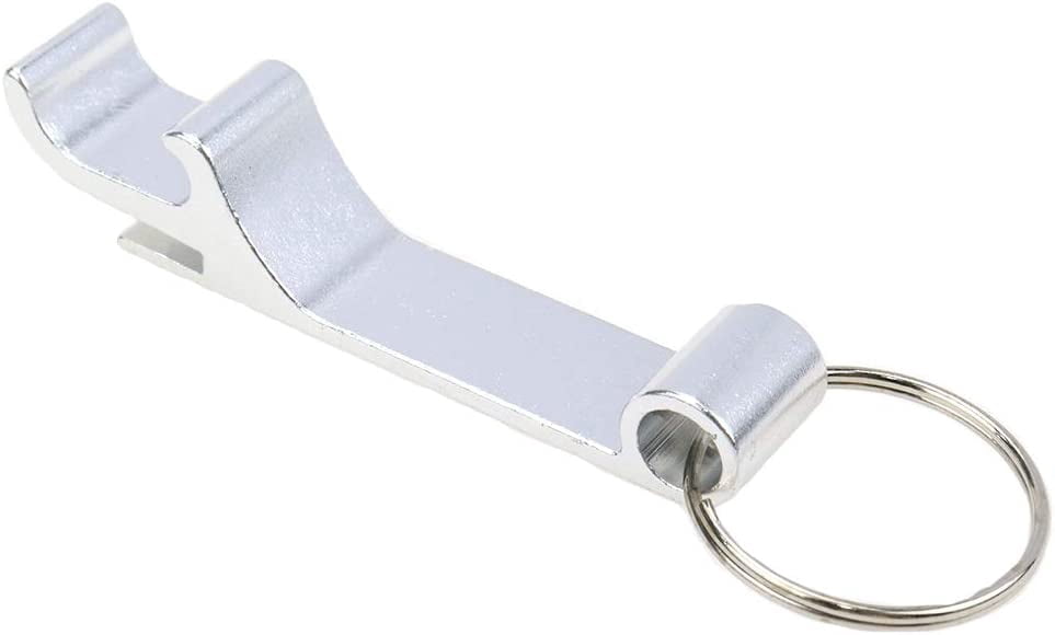 MKEUDQ-Bottle Opener Keychain,Aluminum Soda Can Opener with Key Ring for Beverage Keychain Ring for Kitchen,Wedding, Bar,Party,Open the Lids of Beer Bottle Easily,Pack of 20,Silver