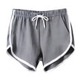 thumbnail image 7 of KHONTS Women's Athletic Shorts Running Color Block Mini Shorts Gym Home Pjs Pants with Pockets and Drawstring Grey M, 7 of 7