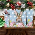thumbnail image 2 of Dsscvnef Easter Bunny Egg Pattern Linen Print Kitchen Dining Room Insulated Decorative Placemat（9） Placement Mats for Dining Table round outside Dinner Table Set, 2 of 7