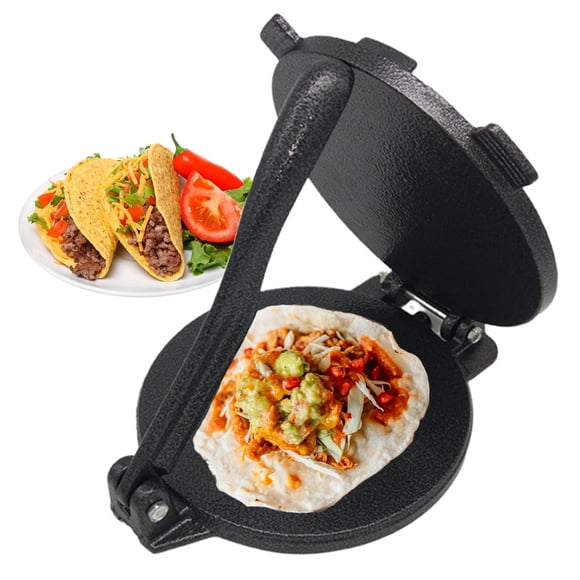 MYAIOL Prensa para Tortillas de Hierro Fundido de 19cm, Maquina de Tortillas Manual, Prensa para Tortillas de Harina,Tortilleras para Hacer Tortillas, Omelettes de Harina y Rotis