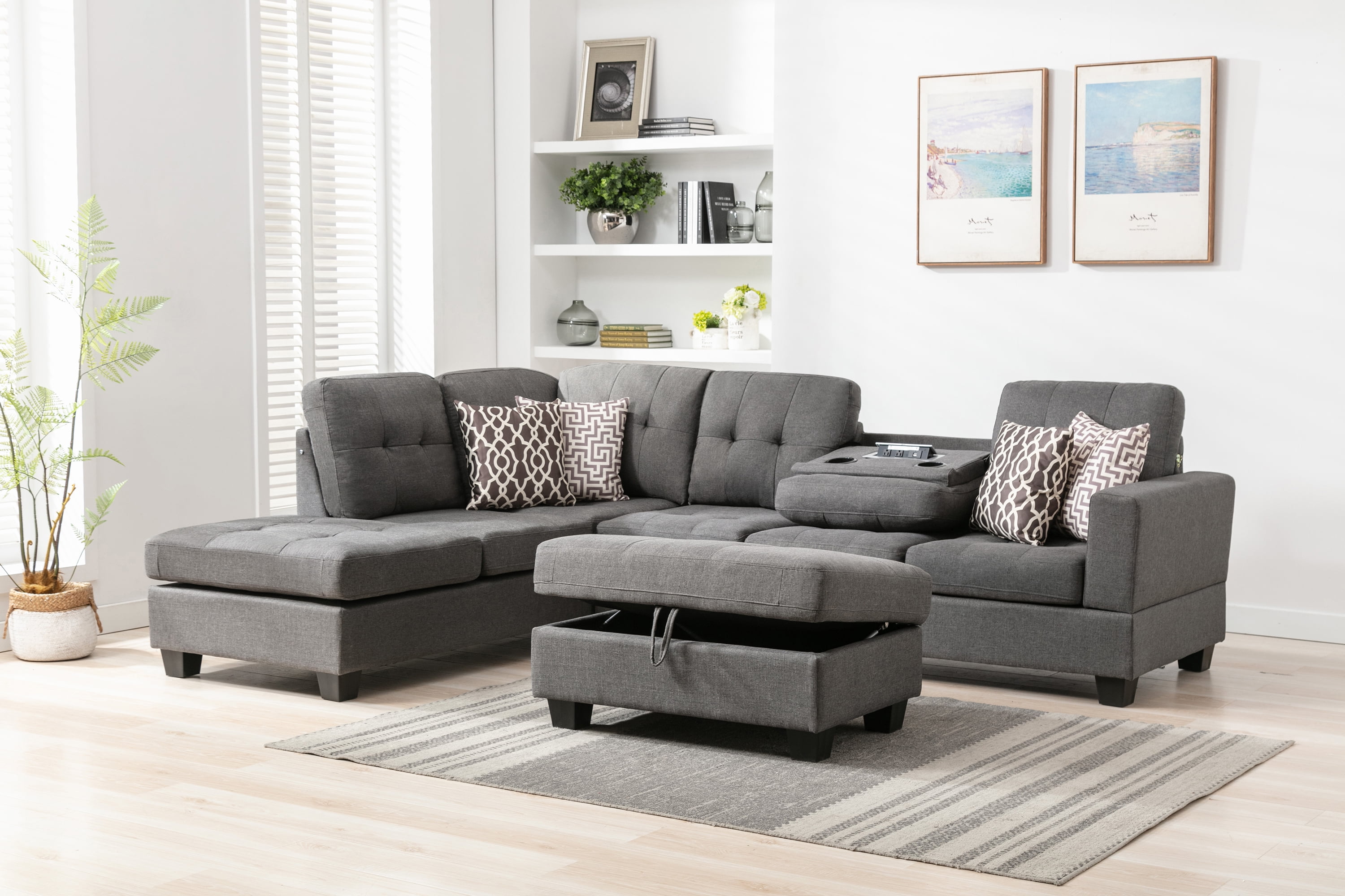 sectional couch with outlets