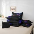 thumbnail image 4 of 7 Pcs Black Cat Bedding Set Twin Blue Rose Floral Bed In A Bag Blue Butterfly Romantic Themed Comforter Set Sheets Dreamy Butterfly Duvet Teen Cool Animal Cat Print Sheet Set, 4 of 5