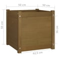 thumbnail image 2 of vidaXL Garden Planters 2 pcs Honey Brown 19.7"x19.7"x19.7" Solid Wood Pine, 2 of 9