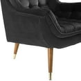 thumbnail image 5 of Modern Contemporary Urban Design Living Room Lounge Club Lobby Tufted Accent Chair, Velvet Fabric, Black, 5 of 6