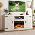 thumbnail image 5 of ChVans Farmhouse TV Stand with 26" Fireplace for 65"-75" TVs, 33" Tall Fireplace TV Entertainment Center Stand with Storage for Living Room, 5 of 11