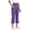 Purple, variant on Posijego Girls Capri Pants School Uniform Casual Dress Capris Pants High Waist Stretch Athletic Yoga Pants with Pockets