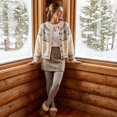 thumbnail image 6 of Textilo Women's Fair Isle Cardigan Sweaters Long Sleeve Crewneck Button Down Sweater Ribbed Knit Geometric Pattern Coat Lightweight Soft Cozy Y2k Fall Winter Clothing,White M, 6 of 7