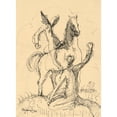 thumbnail image 2 of Cyprián Majerník 19x24 Black Ornate Framed Double Matted Museum Art Print Titled: Two Clowns with a Horse (1938), 2 of 5