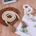 thumbnail image 3 of Wood Chain Link Decor-Natural Handmade 3 Link Wood Knot Wood Bead Decor,Rustic Wood Beads Garland Chain Link For Farmhouse Coffee Table Tiered Tray Decor, 3 of 8