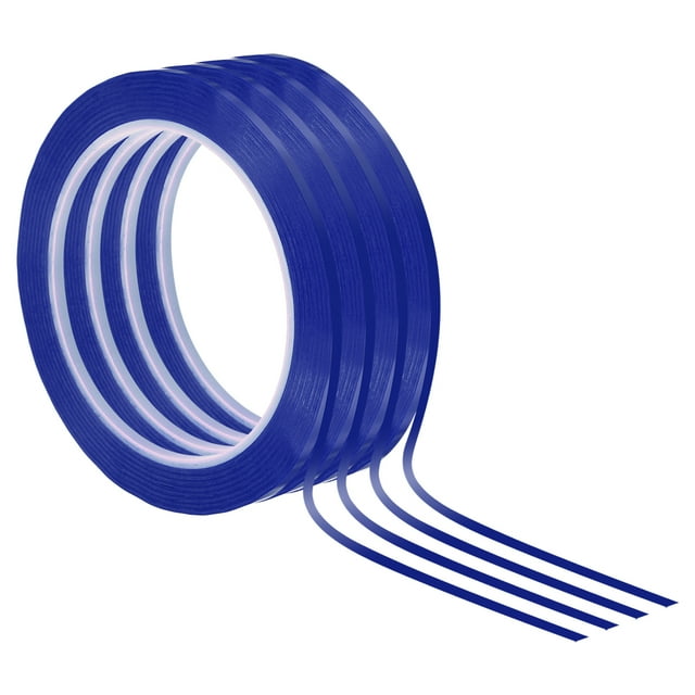 Unique Bargains Ruban pour Tableau Blanc 1/8 Pieds Ruban Effaçable à Sec Fin, Bleu, Lot de 4