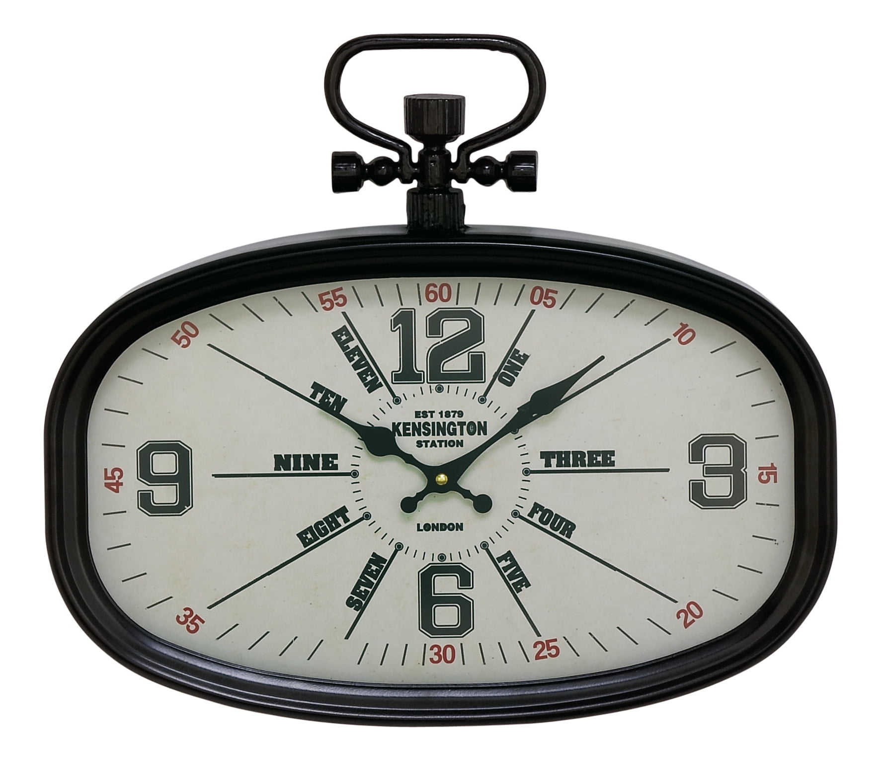 Decmode Rustic 16 X 18 Inch OvalShaped Iron And Wood Wall Clock