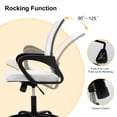 thumbnail image 7 of CL.HPAHKL Ergonomic Desk Chair, Mid-Back Mesh Office Chair with Wheels, Rolling Swivel Computer Task Chair for Home Office, Fixed Armrests, Tilt & Height Adjustable, White, 7 of 7