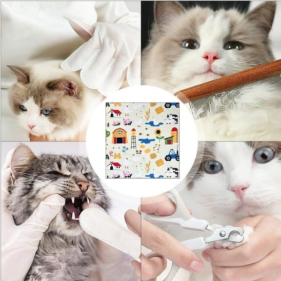 Noothes Cat Wrap, Portable Pet Restraint Blanket with Anti-Bite/Scratch Self-Adhering Design, Secure Nail Clipping Grooming Tool for Cats/Dogs (30x14x4cm, Lightweight)