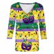thumbnail image 5 of TaTaai Women's Fashion Christmas Printed Loose Casual V Neck With Three Quarter Sleeves And 3/4 Sleeves T-shirt Pullover Top Gift, 5 of 5