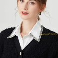 thumbnail image 4 of LoudSung False Collar Detachable Half Shirt Blouse Fake Collar Lacing Denim Dickey Collar Elegant Design for Women Girls, 4 of 7